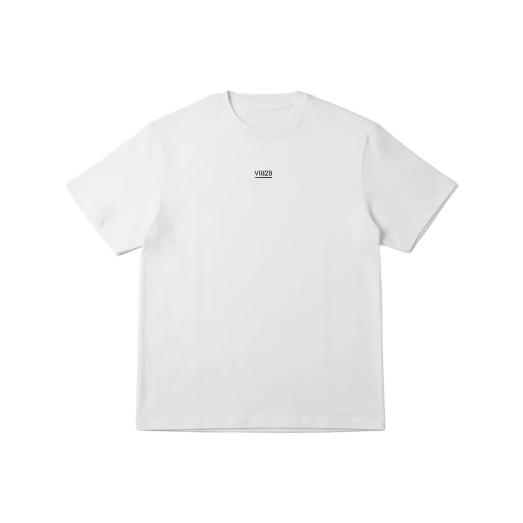 White VIII28 Oversized Tee - Flat Lay